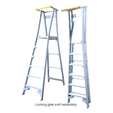 Indalex Pro Series Platform Ladder 5 Steps 1.5m Aluminium 180kg Industrial PROP8/5