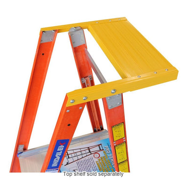 Indalex Pro Series Fibreglass Platform Ladder 7 Steps 2.1m 180kg Industrial PROPF10/7