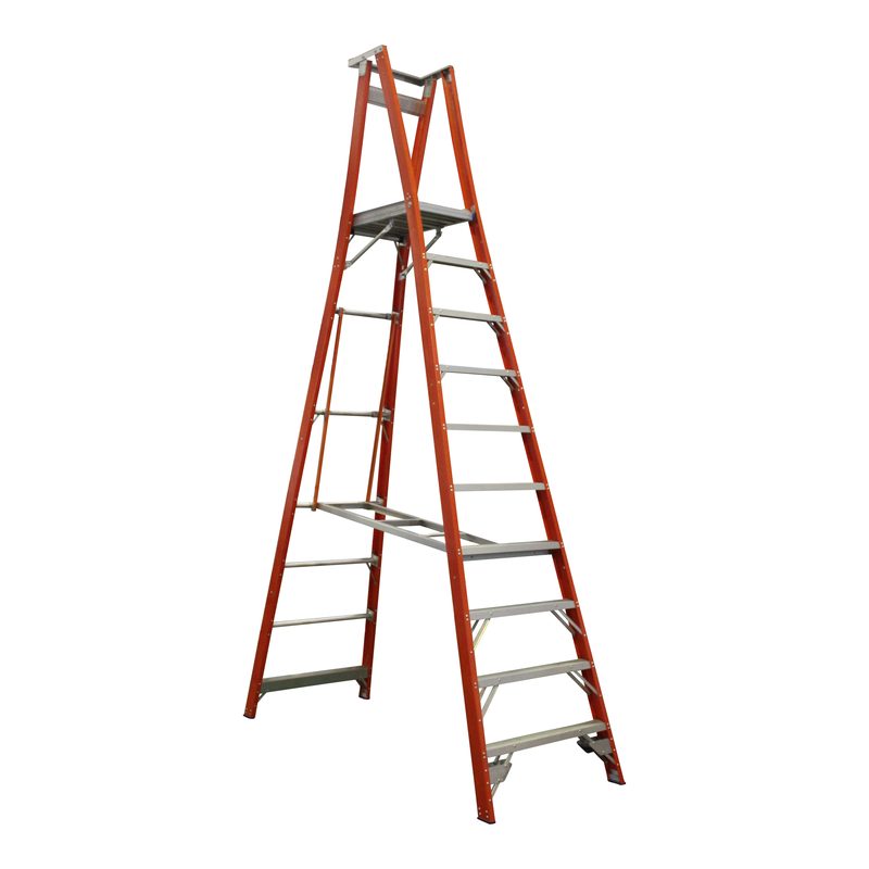 Indalex Pro Series Fibreglass Platform Ladder 10 Steps 3m 150kg Industrial PROPF13/10
