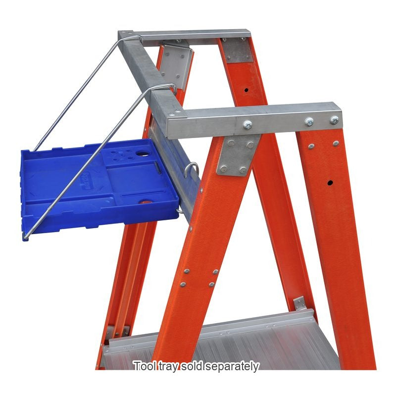 Indalex Pro Series Fibreglass Platform Ladder 4 Steps 1.2m 180kg Industrial PROPF7/4