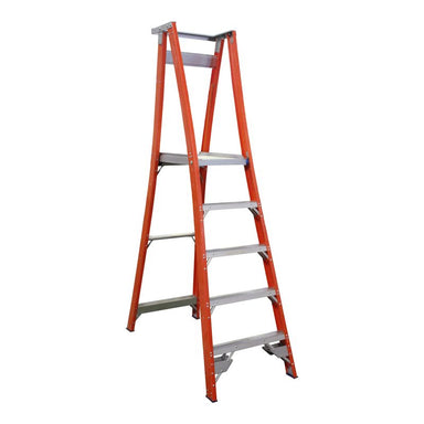 Indalex Pro Series Fibreglass Platform Ladder 5 Steps 1.5m 180kg Industrial PROPF8/5