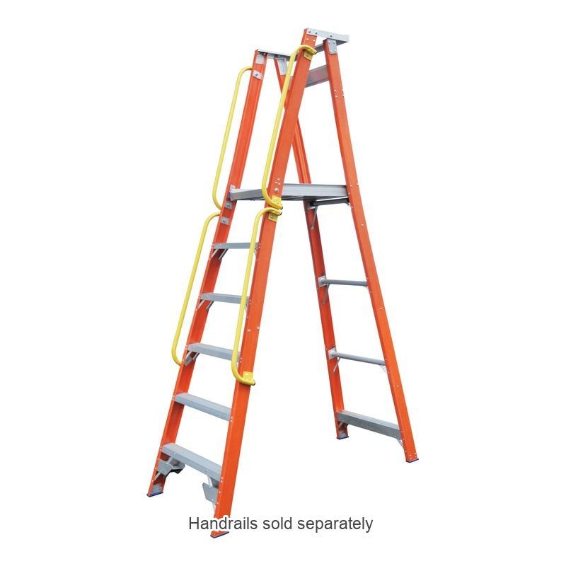 Indalex Pro Series Fibreglass Platform Ladder 6 Steps 1.8m 180kg Industrial PROPF9/6