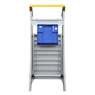 Indalex PROPTT Pro Series Platform Tool Tray attached to a ladder on a white background