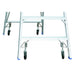Close up detail of Indalex PROPWK Pro Series Platform Wheel Kit installed on ladder legs