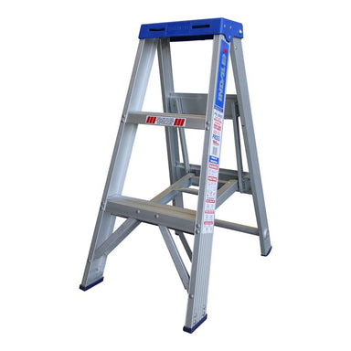 Indalex PROS3 0.9M  Industrial Aluminium 180KG Pro Series Single Sided Step Ladder, view 1, on white background