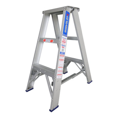Indalex PROS3D 0.9M  Industrial Aluminium 180KG Pro Series Double Sided Step Ladder, view 1, on white background