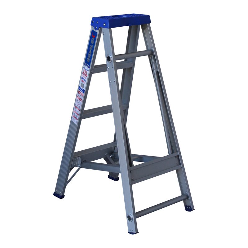 Indalex PROS4 1.2M  Industrial Aluminium 180KG Pro Series Single Sided Step Ladder, view 3, on white background