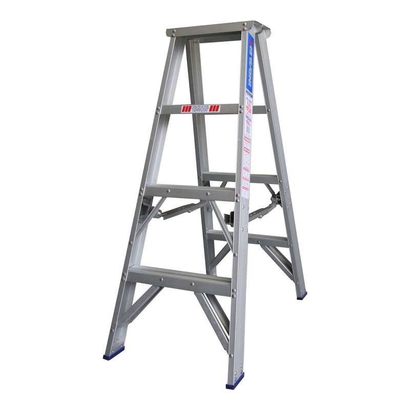 Indalex PROS4D 1.2M  Industrial Aluminium 180KG Pro Series Double Sided Step Ladder, view 2, on white background