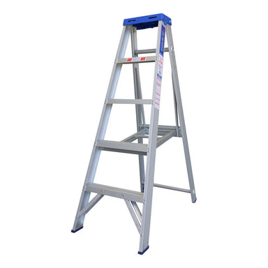 Indalex PROS5 1.5M  Industrial Aluminium 180KG Pro Series Single Sided Step Ladder, view 1, on white background