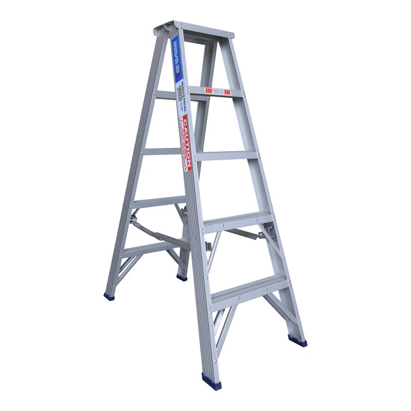 Indalex PROS5D 1.5M  Industrial Aluminium 180KG Pro Series Double Sided Step Ladder, view 1, on white background