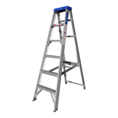 Indalex PROS6 1.8M  Industrial Aluminium 180KG Pro Series Single Sided Step Ladder, view 1, on white background