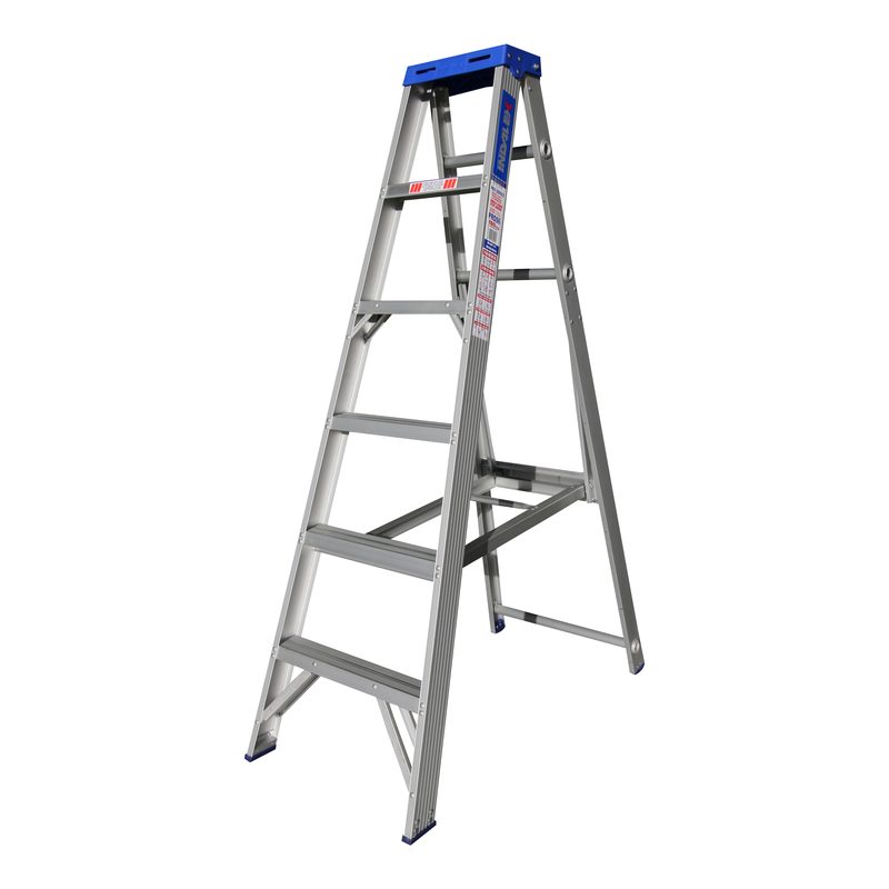 Indalex PROS6 1.8M  Industrial Aluminium 180KG Pro Series Single Sided Step Ladder, view 1, on white background