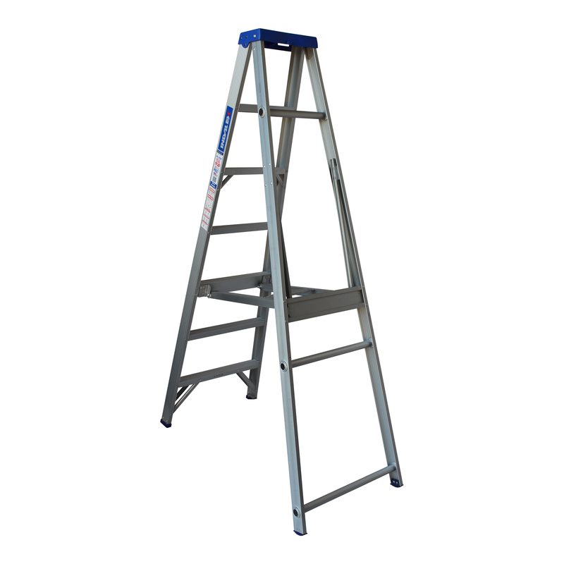 Indalex PROS7 2.1M  Industrial Aluminium 180KG Pro Series Single Sided Step Ladder, view 1, on white background