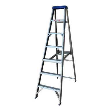 Indalex PROS7 2.1M  Industrial Aluminium 180KG Pro Series Single Sided Step Ladder, view 2, on white background