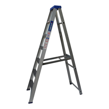 Indalex PROS7 2.1M  Industrial Aluminium 180KG Pro Series Single Sided Step Ladder, view 3, on white background