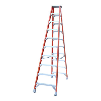 Indalex PROSF10D 3.0M  Industrial Fibreglass 180KG Pro Series Double Sided Step Ladder, view 1, on white background