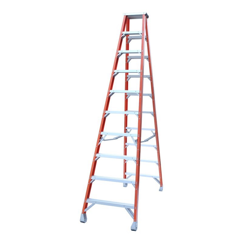 Indalex PROSF10D 3.0M  Industrial Fibreglass 180KG Pro Series Double Sided Step Ladder, view 1, on white background