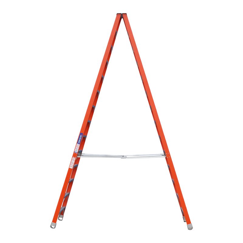 Indalex PROSF14D 4.3M  Industrial Fibreglass 150KG Pro Series Double Sided Step Ladder, view 3, on white background