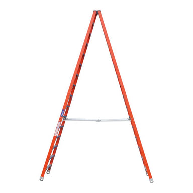 Indalex PROSF16D 4.9M  Industrial Fibreglass 150KG Pro Series Double Sided Step Ladder, view 1, on white background