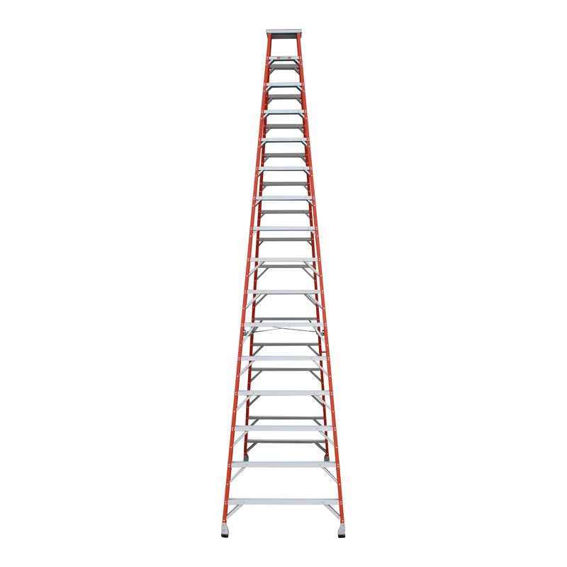 Indalex PROSF16D 4.9M  Industrial Fibreglass 150KG Pro Series Double Sided Step Ladder, view 3, on white background