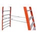 Indalex PROSF16D 4.9M  Industrial Fibreglass 150KG Pro Series Double Sided Step Ladder, prosfd spreader with wire, on white background