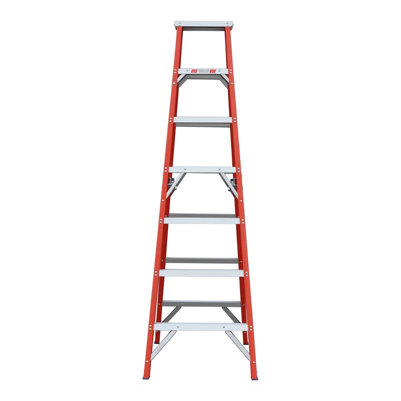 Indalex PROSF7D 2.1M  Industrial Fibreglass 180KG Pro Series Double Sided Step Ladder, view 1, on white background