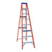 Indalex PROSF8 2.4M  Industrial Fibreglass 180KG Pro Series Single Sided Step Ladder, view 1, on white background