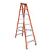 Indalex PROSF8D 2.4M  Industrial Fibreglass 180KG Pro Series Double Sided Step Ladder, view 1, on white background