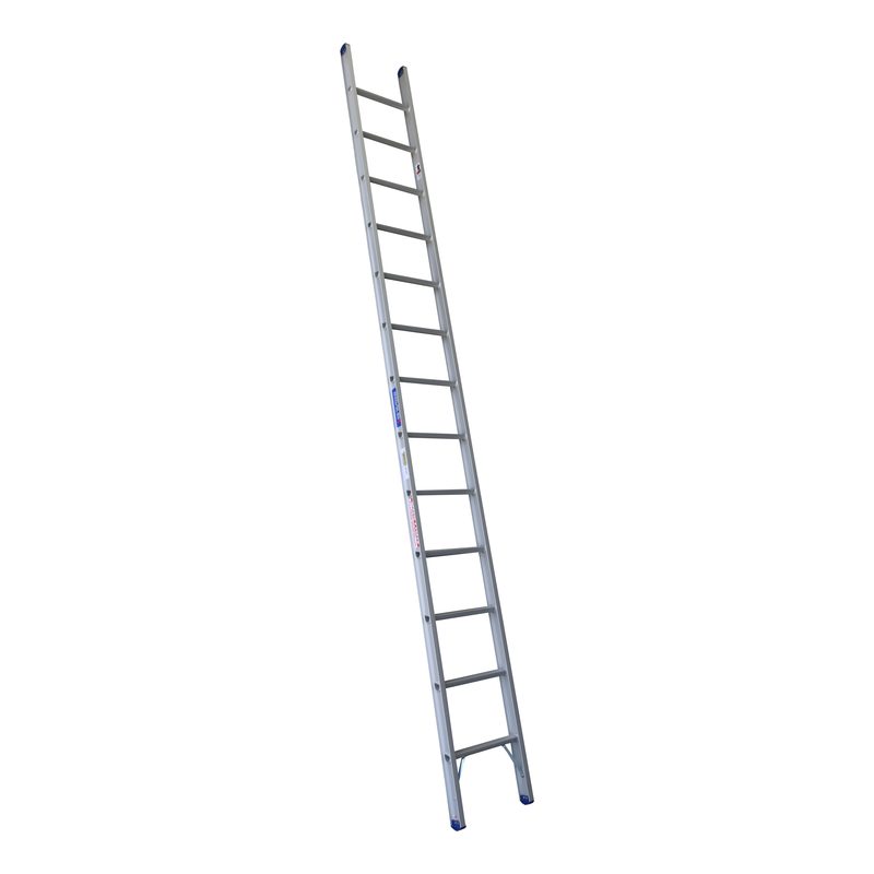 Indalex PROSG14 4.3M  Industrial Aluminium 180KG Pro Series Single Ladder, view 1, on white background
