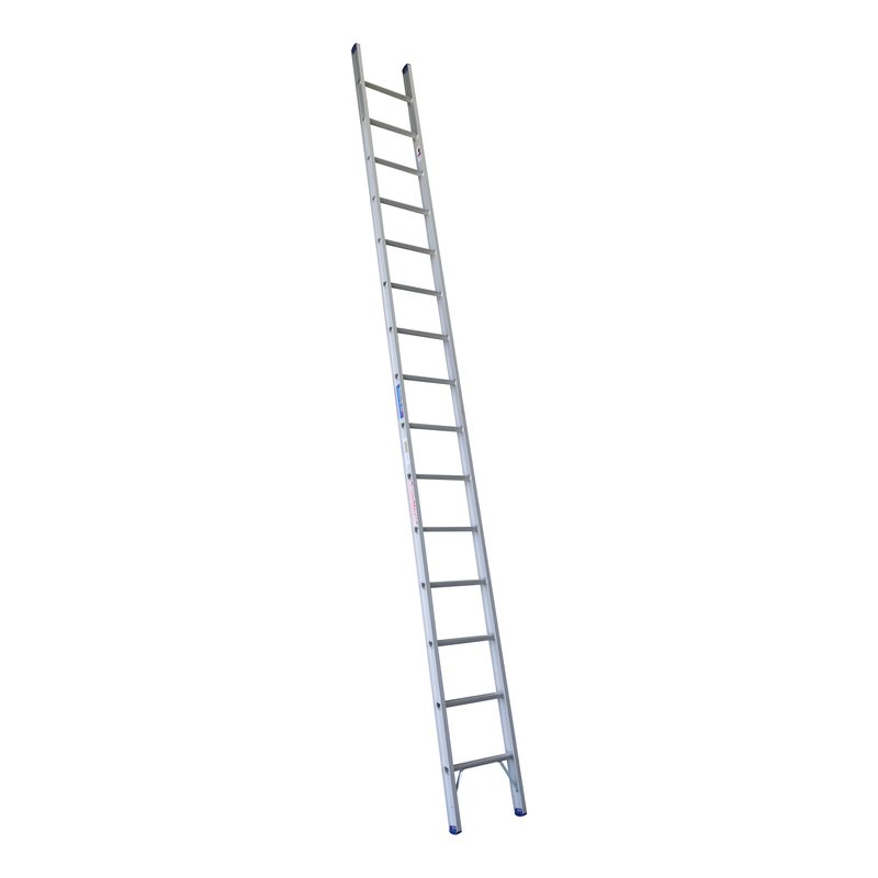 Indalex PROSG16 4.9M  Industrial Aluminium 180KG Pro Series Single Ladder, view 1, on white background