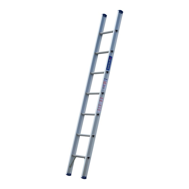 Indalex PROSG8 2.4M  Industrial Aluminium 180KG Pro Series Single Ladder, view 1, on white background