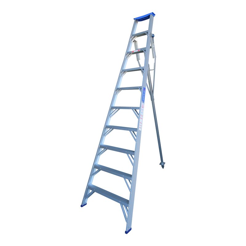 Indalex PROT10 3.0M  Industrial Aluminium 150KG Pro Series Orchard Ladder, view 3, on white background