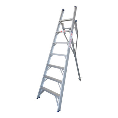 Indalex PROT8 2.4M Industrial Aluminium 150KG Pro Series Orchard Ladder, view 3, on white background