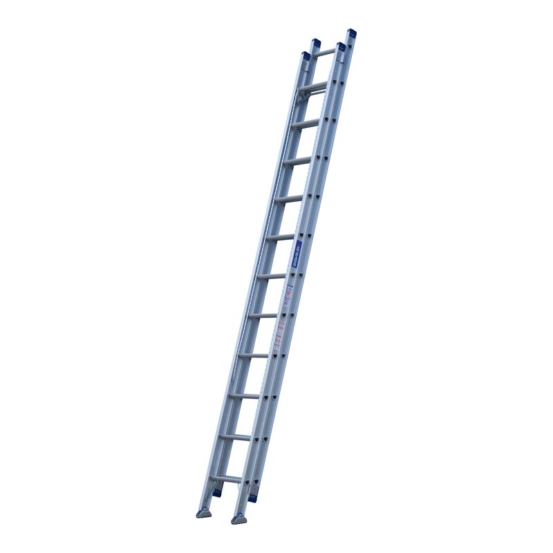 Indalex PROX22-SF 3.8M-6.6M  Industrial Aluminium 180KG Pro Series Extension Ladder - Swivel Feet, view 3, on white background