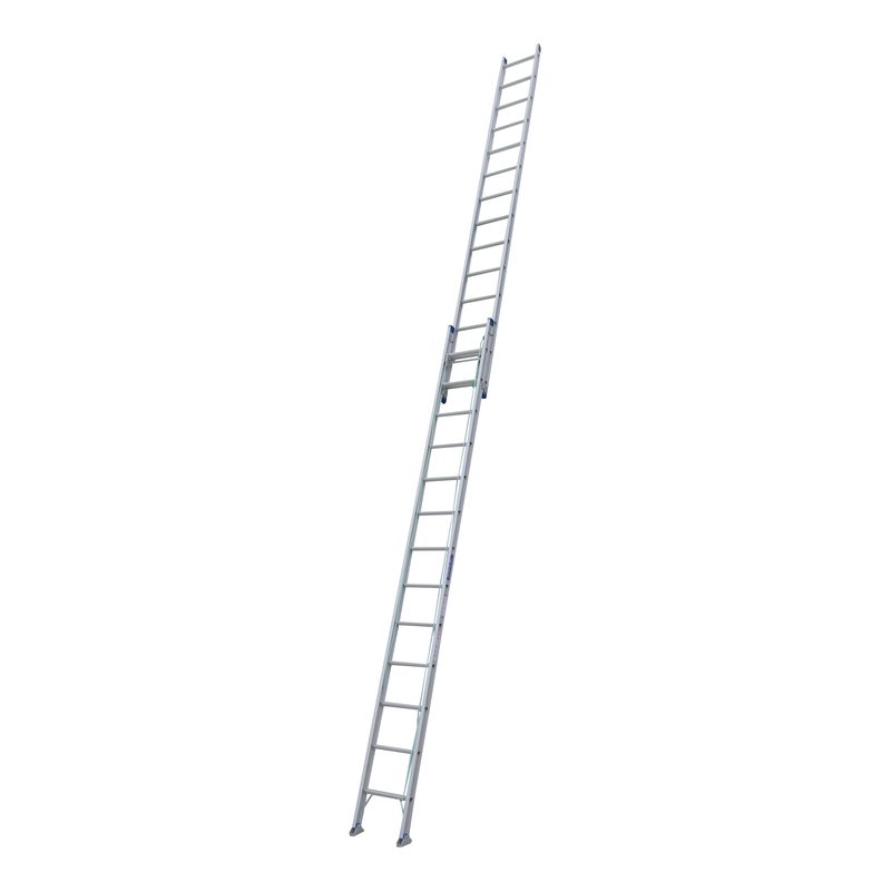 Indalex PROX26-SF 4.4M-7.8M  Industrial Aluminium 150KG Pro Series Extension Ladder - Swivel Feet, prox26sf extended, on white background