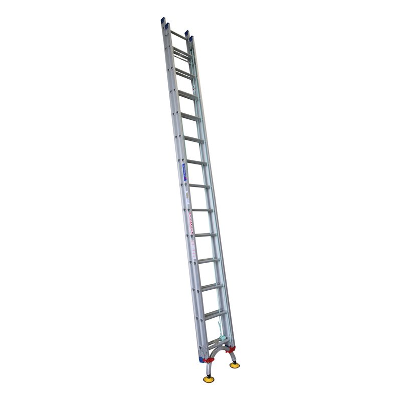 Indalex PROX26 4.4M-7.8M  Industrial Aluminium 150KG Pro Series Extension Ladder - Level Arc, view 2, on white background