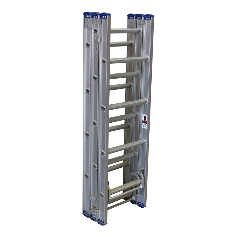 Indalex PROXT12 1.4M-3.6M  Industrial Aluminium 150KG Pro Series Triple Extension Ladder, proxt 12 closed, on white background