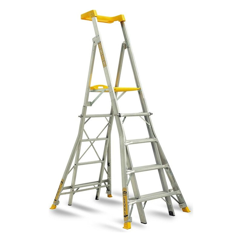 Gorilla Compact Height Adjustable Platform Ladder with Quad Leveller 5-8 Step RPL0508-LVL