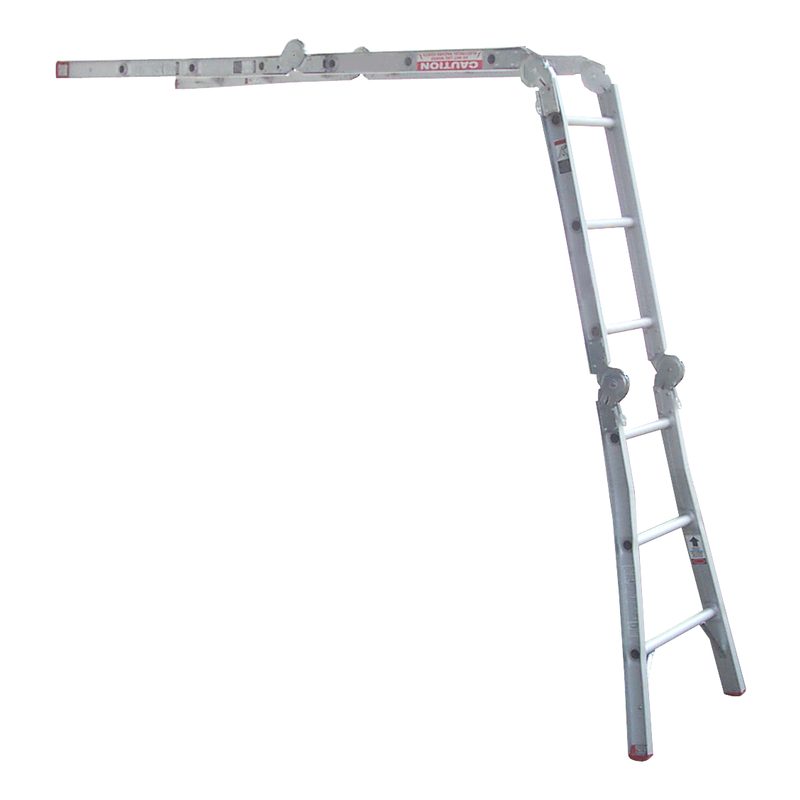 Indalex TRDMP13 1m - 3.95m Industrial Aluminium 120KG Tradesman Multipurpose Ladder extended on white background