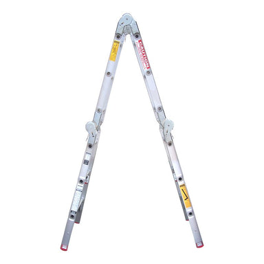 Indalex TRDMP13 1m - 3.95m Industrial Aluminium 120KG Tradesman Multipurpose Ladder front view on white background