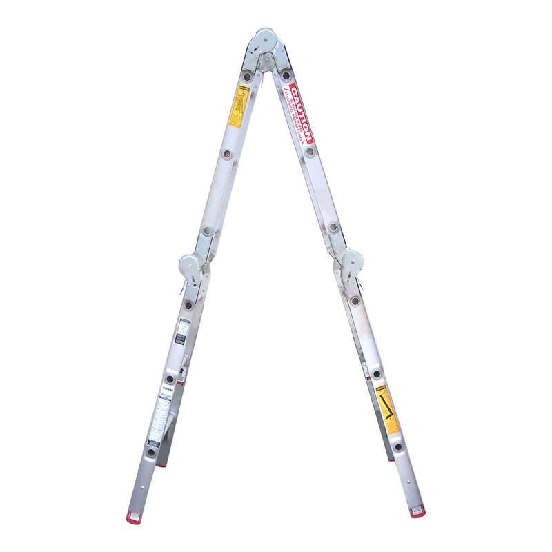 Indalex TRDMP13 1m - 3.95m Industrial Aluminium 120KG Tradesman Multipurpose Ladder front view on white background