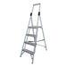 Indalex TRDP7/4 1.2M Industrial Aluminium 120KG Tradesman Slimline Platform Ladder front angle view on white background