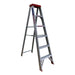 Indalex TRDS6 1.8M Industrial Aluminium 135KG Tradesmen Single Sided Step Ladder side view on white background