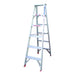 Indalex TRDS6D 1.8M Industrial Aluminium 150KG Tradesmen Double Sided Step Ladder on white background
