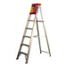 Indalex TRDS7 2.1M Industrial Aluminium 135KG Tradesmen Single Sided Step Ladder side view on white background