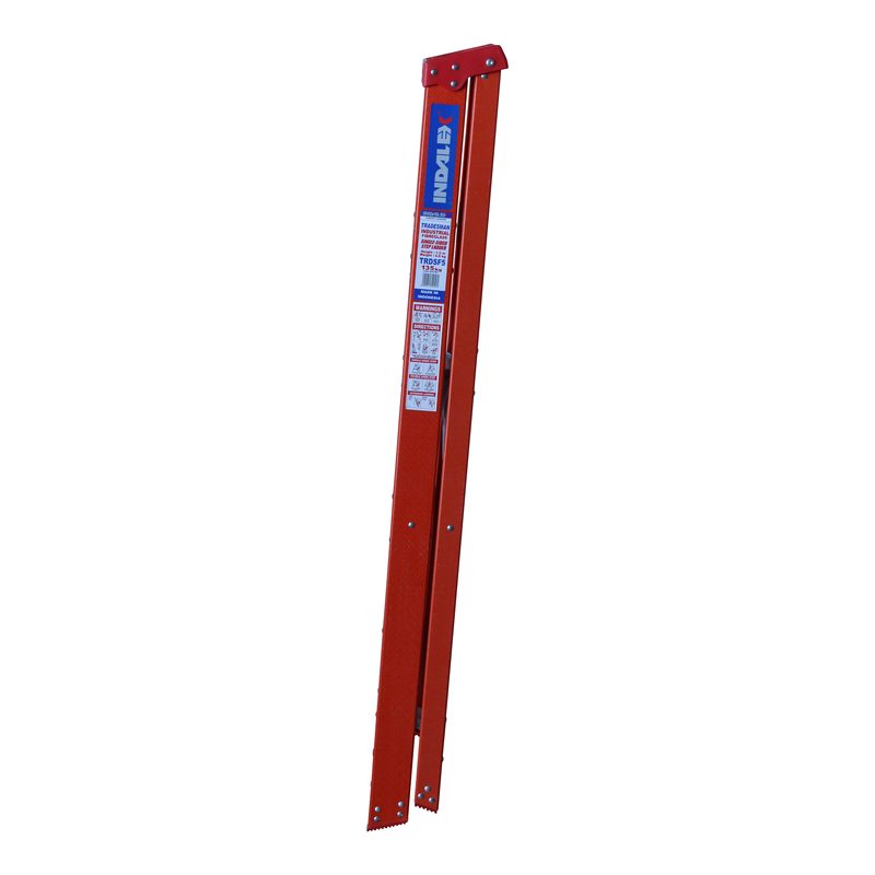 Indalex TRDSF5 1.5M Industrial Fibreglass 135KG Tradesman Single Sided Step Ladder folded side view on white background