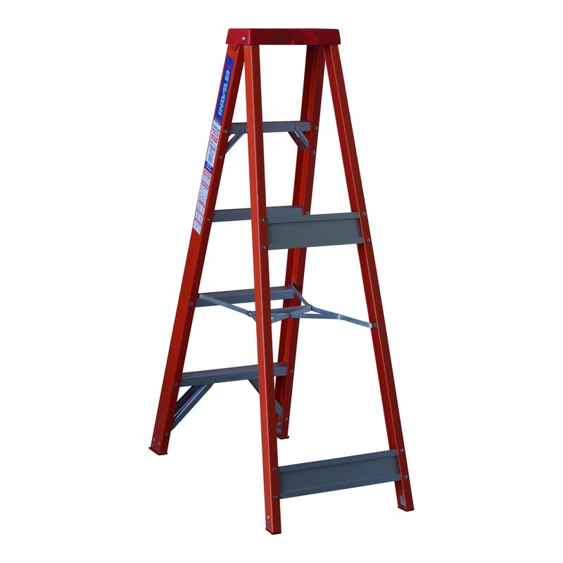 Indalex TRDSF5 1.5M Industrial Fibreglass 135KG Tradesman Single Sided Step Ladder side view on white background