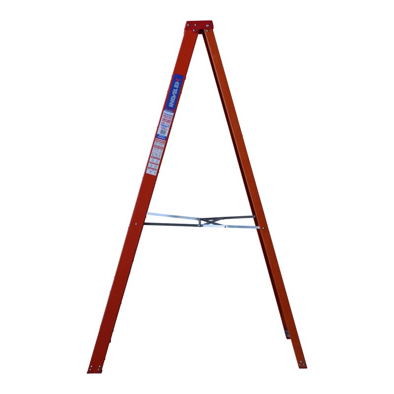 Indalex TRDSF7 2.1M Industrial Fibreglass 135KG Tradesman Single Sided Step Ladder side profile on white background