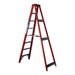 Indalex TRDSF8 2.4M Industrial Fibreglass 135KG Tradesman Single Sided Step Ladder side angle view on white background
