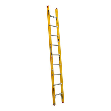 Indalex TRDSGF10 3.0M Industrial Fibreglass 135KG Tradesman Single Ladder on white background